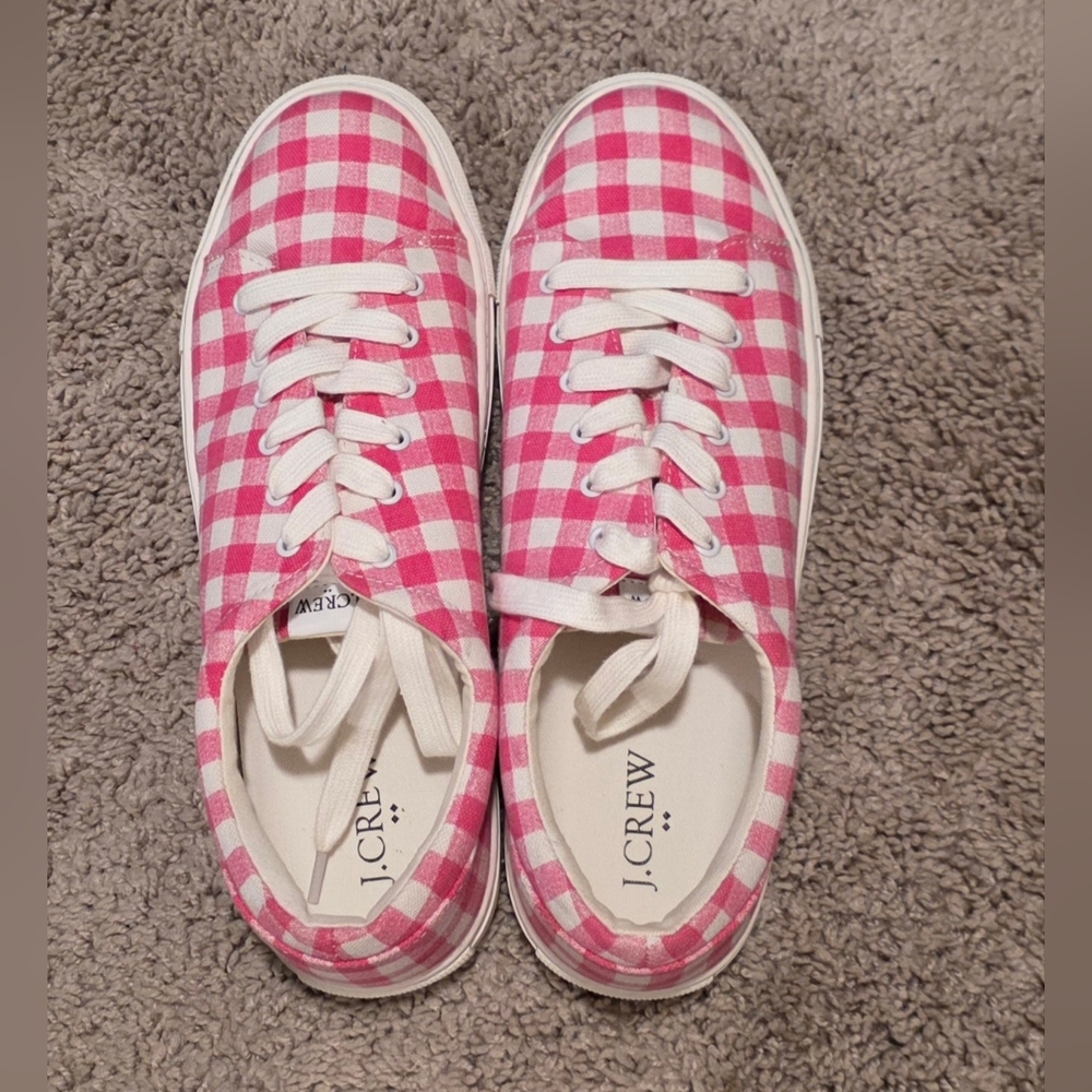 J.Crew Pink Gingham Sneakers